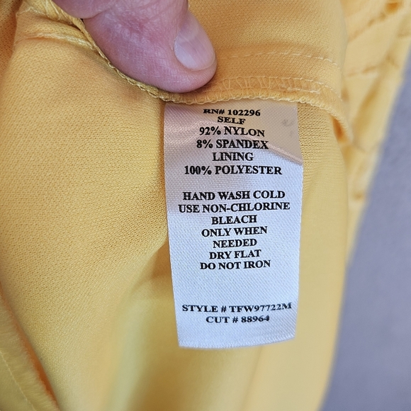 Connected Apparel Coming Up Daisy Yellow Perfect Summer Dress Sz 12 Lace Overlay - Picture 6 of 11